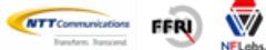NTTコミュニケーションズ株式会社　株式会社FFRI　株式会社エヌ・エフ・ラボラトリーズのロゴ