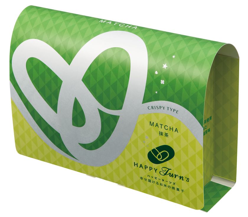 累計9,000万個売れた！！
大人気『ハッピーターンズ』から
春夏シーズンのラインアップが登場！
『ハッピーターンズ 抹茶・ストロベリー』新発売！
限定フレーバー
『ハッピーターンズ えだ豆・とうもろこし』
期間限定発売！