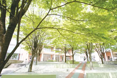 風の通る和洋女子大学のエントランス