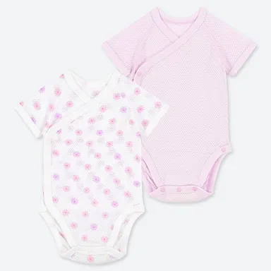 コットンメッシュインナーボディ （半袖・前開き・2枚組）