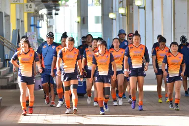 試合会場へ向かう選手の緊張感を感じられる