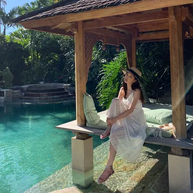 シアーレースヘムキャミワンピース／￥4,180(税抜)