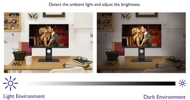 輝度自動調整機能により目の疲労を軽減
