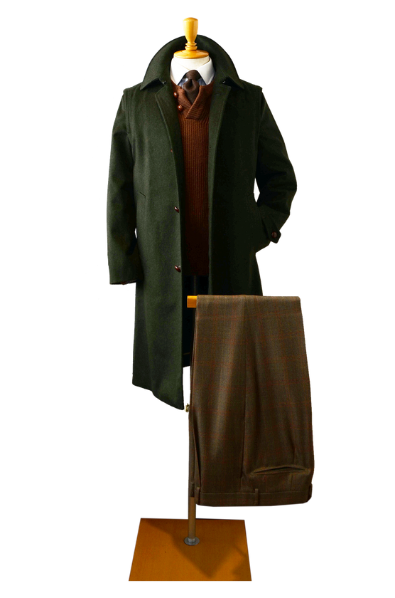 高級紳士オーダー服地商　銀座サワモト、
チロル山岳地方発祥のハンティング用コート、
「ローデンコート」のオリジナルパターンオーダー開始