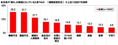 自身の「疲れ」の原因になっていると思うもの