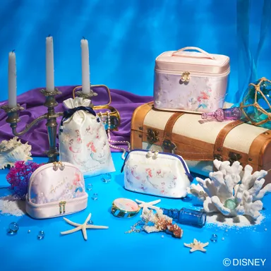 右上から時計回りに　バニティ(￥3,888)、ワイヤーポーチ(￥2,916)、コンパクトミラー(￥1,512)、コスメアクセポーチ(￥2,916)、キンチャクM(￥2,052)