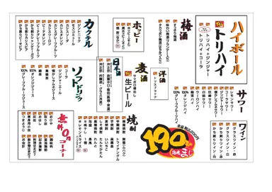 ドリンクメニュー