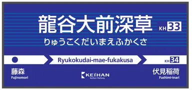 龍谷大前深草駅サイン