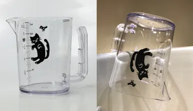 「夢見る黒猫カップ」ふちがけイメージ