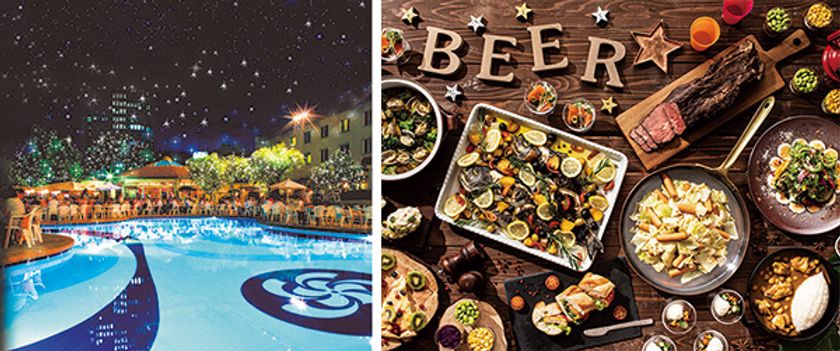＜時間無制限で食べ飲み放題＞星空に近いプライベート空間が新登場！
プールサイド ビアガーデン2019
2019年6月1日（土）より千里阪急ホテルにてオープン