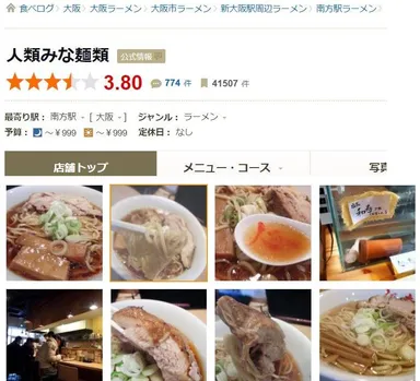 食べログ高得点 人類みな麺類
