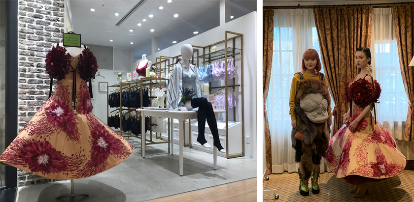 世界に一つだけの「丸太ドレス」制作を高校生が手掛け88万円で落札
新宿マルイアネックスにて展示開始