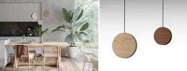 突板丸型ペンダント