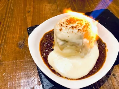 (2)バーナーで香ばしく炙ります