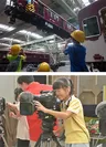 （上）阪急電鉄正雀工場の見学（下）ケーブルテレビの番組制作体験