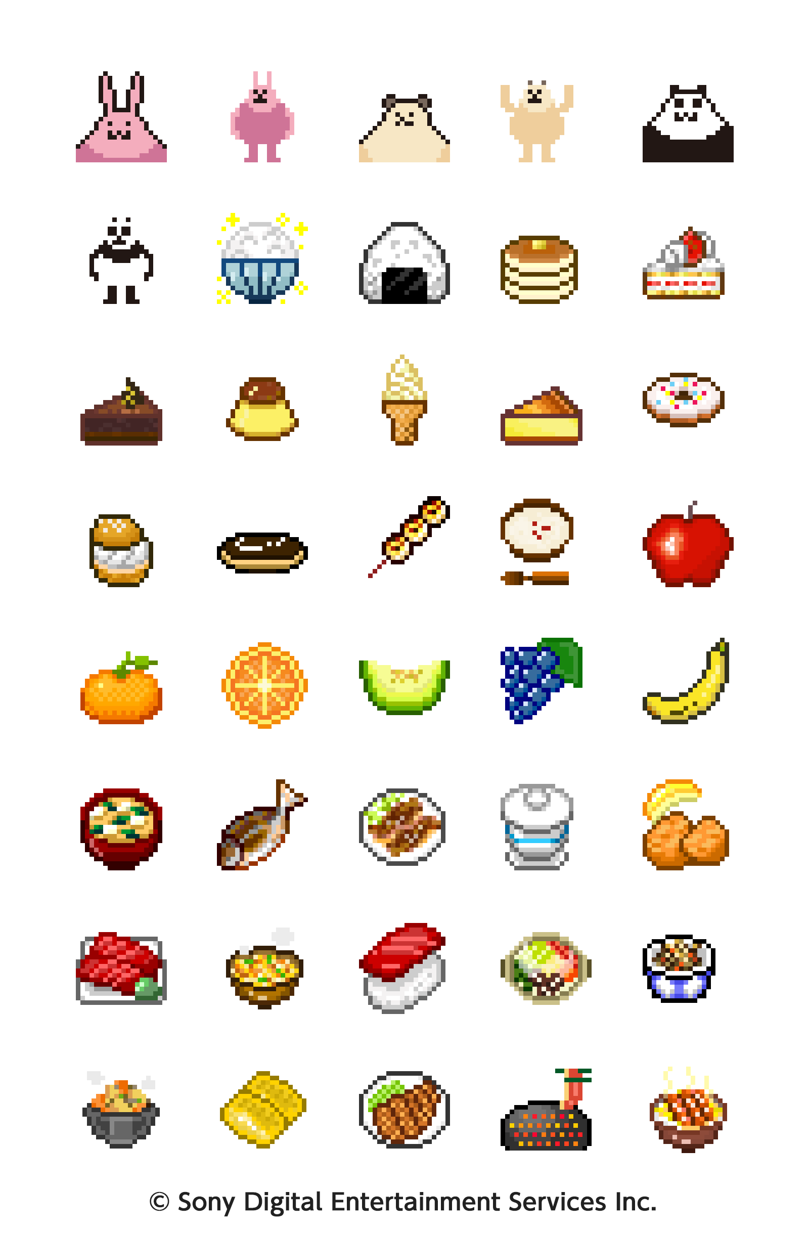 ぽっこりーずと食べ物ドット絵文字 がline絵文字に登場 株式会社ソニー デジタルエンタテインメント サービスのプレスリリース