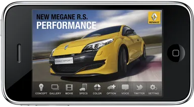 「MEGANE R.S.」メイン画面