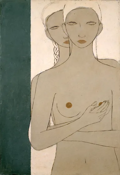 二人の裸婦　油彩　1950年頃