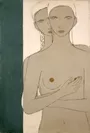 二人の裸婦　油彩　1950年頃