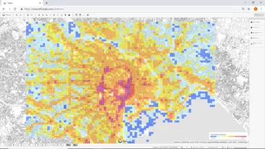 Tellus画面イメージ_東京都23区付近の人流データ