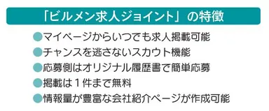 ビルメン求人ジョイント特徴