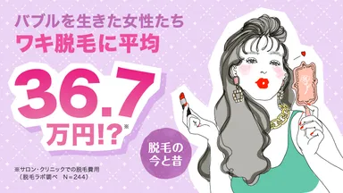 バブルを生きた40～50代女性300人を調査！ワキ脱毛だけで平均36.7万円！？「今の時代がうらやましい！」