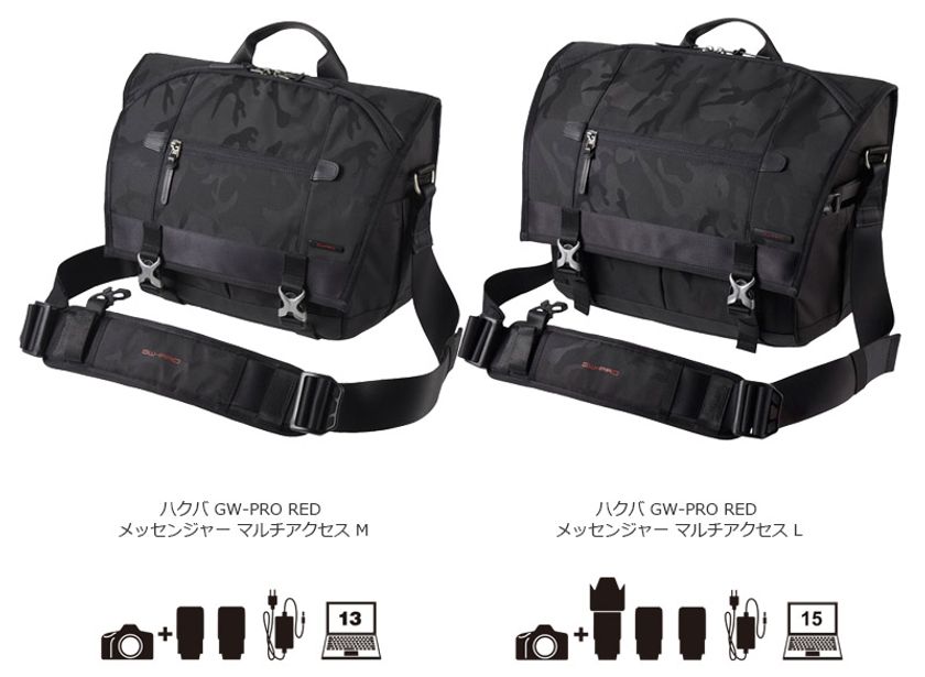 ハイエンドカメラバッグ「GW-PRO RED」シリーズより薄型で機材への素早いアクセスが可能な「メッセンジャー マルチアクセス」2サイズが新発売！