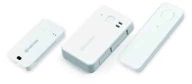 出展予定製品（一部） 左から「IoTユニット」、「GPSマルチユニット」、「LTE-Mボタン」