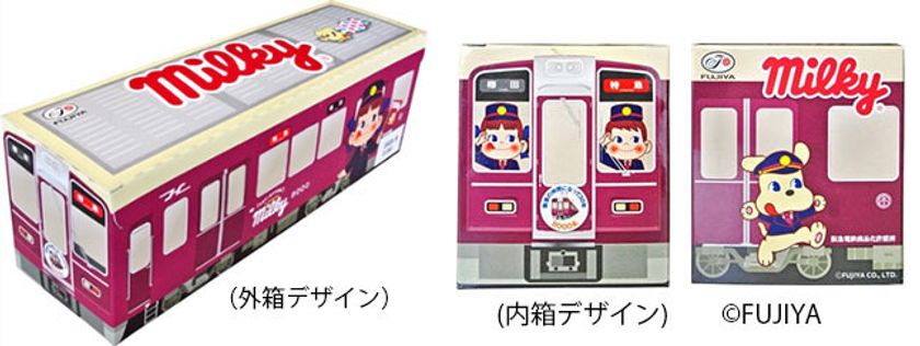 ～阪急電車と不二家がコラボレーション～
『ペコちゃん×阪急電車ミルキー』
復元された「8000系」記念デザイン！