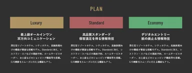「crotta　コンシェルジュプラン」3つのプラン