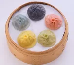 【5色小籠包】青 ホタテ、黒 椎茸、赤 麻辣、黄 エビ、緑 蟹(24g×5色)