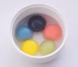 【5色茹団子】青 紫芋、黒 黒胡麻、赤 イチゴ、黄 カスタード、緑 緑豆(10g×5色)