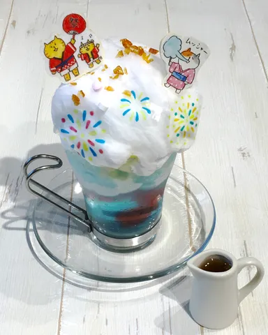 ごろごろにゃんすけのパチパチわたあめ夏祭りパフェ