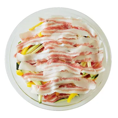 ズッキーニとパプリカの豚しゃぶ風 1