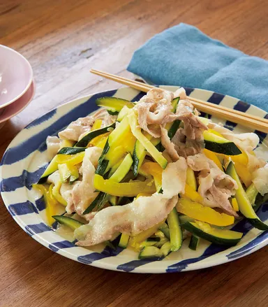 ズッキーニとパプリカの豚しゃぶ風 2