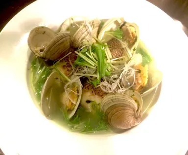 活〆真鯛と白はまぐり 生のりのバター蒸し