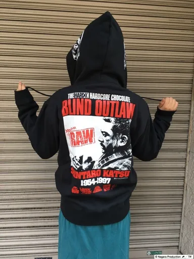 勝新太郎「RAW」ZIPパーカ2019(百叩きブラック)2