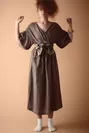 Linen kimono wrap dress, Obi belt