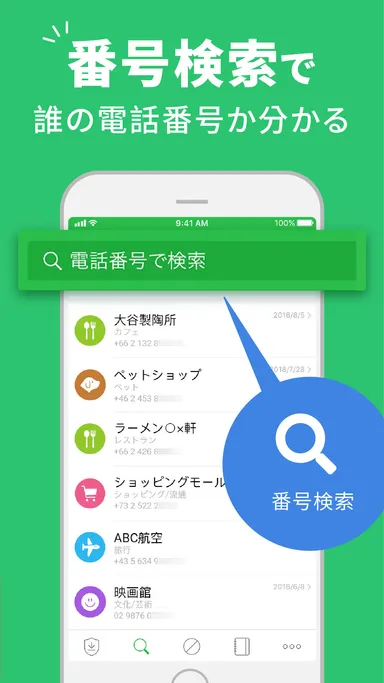 電話番号検索機能