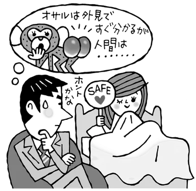 「4章　子作りがヘタなホモ・サピエンス」扉絵　ヒトの雌の妊娠可能期間は外見ではわからない