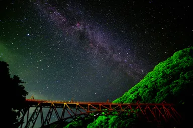 宇奈月駅周辺の星空