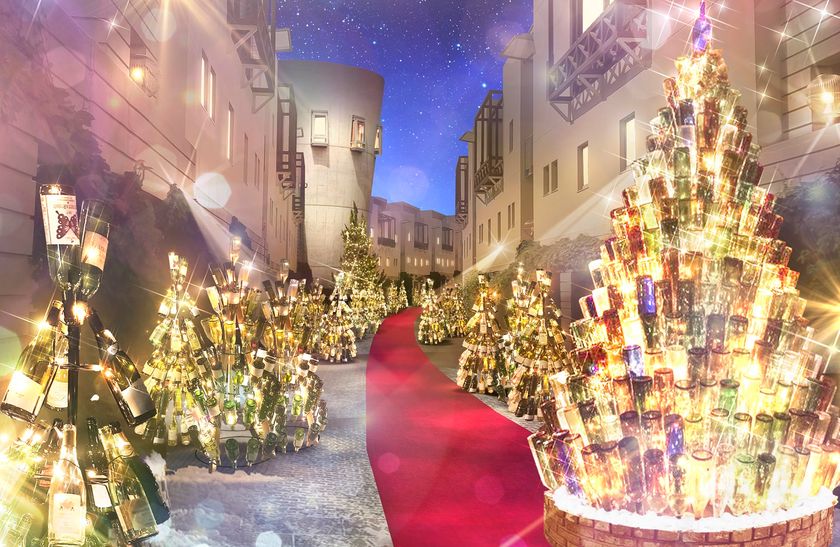 星野リゾート　リゾナーレ八ヶ岳
1万2千本のワインボトルが輝くワインリゾートのクリスマス
「八ヶ岳クリスマスタウン2019」開催
期間：2019年12月1日～25日