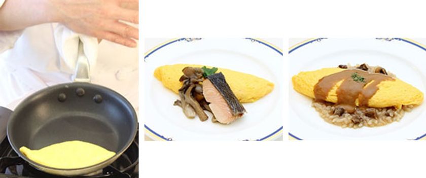 目の前で仕上げる「イルマーレ・シェフズキッチン」
秋の食材を目の前で巻き上げるオムレツとともに！
2019年9月1日（日）より 
呉阪急ホテル バイキング「イルマーレ」にて
