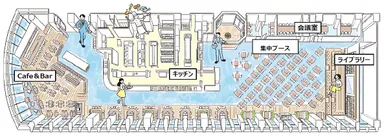 4階ダイニング「CUIMOTTE」（クイモッテ）フロア構成