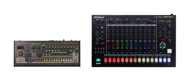 「TR-08」(左、2017年発売)と「TR-8S」(2018年発売)