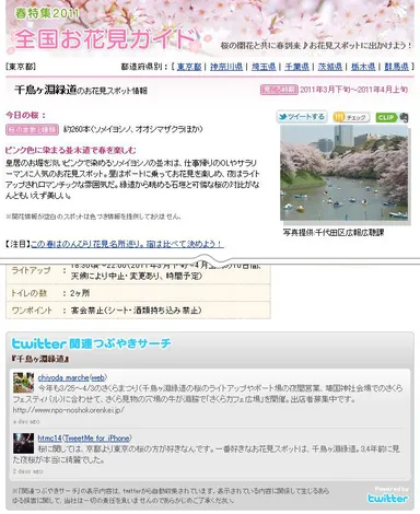 「お花見スポット詳細ページ」
