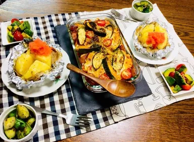 ゴヒイキで届いたお野菜で作ったグラタン・じゃがバター