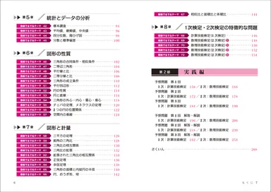 『数学検定準2級に面白いほど合格する本』もくじ2