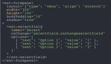 HTML内にExt JSのコンポーネントを組み込み可能