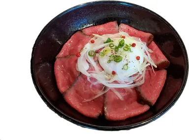 ランチで1番人気のローストビーフ丼